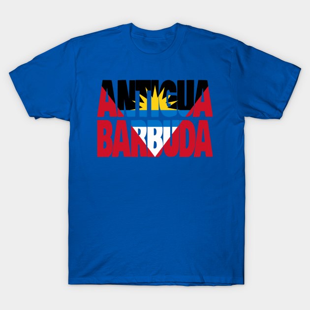 Antigua & Barbuda flag stencil T-Shirt by Kuni Art